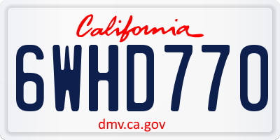 CA license plate 6WHD770