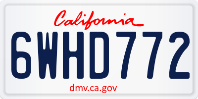 CA license plate 6WHD772