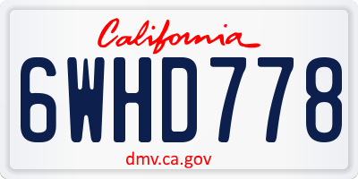 CA license plate 6WHD778