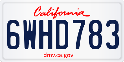 CA license plate 6WHD783
