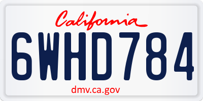 CA license plate 6WHD784