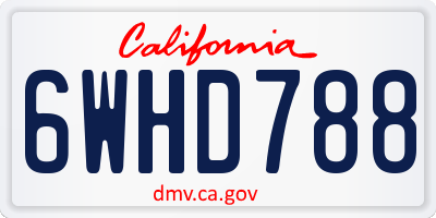 CA license plate 6WHD788