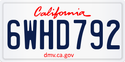 CA license plate 6WHD792