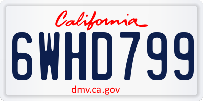 CA license plate 6WHD799