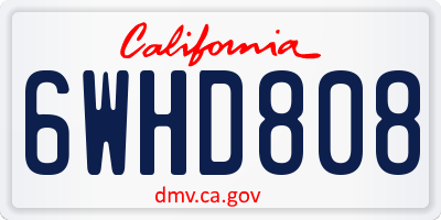 CA license plate 6WHD808