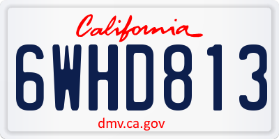 CA license plate 6WHD813