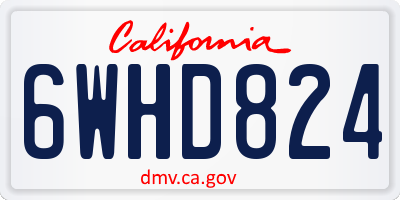 CA license plate 6WHD824