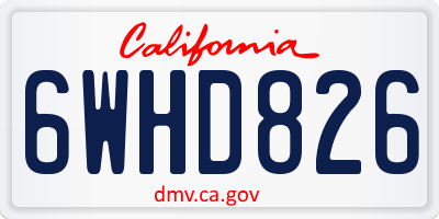 CA license plate 6WHD826