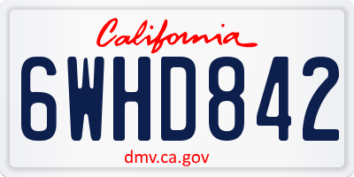 CA license plate 6WHD842