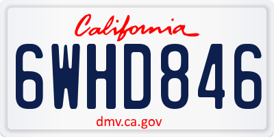 CA license plate 6WHD846