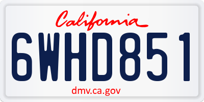 CA license plate 6WHD851