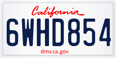 CA license plate 6WHD854