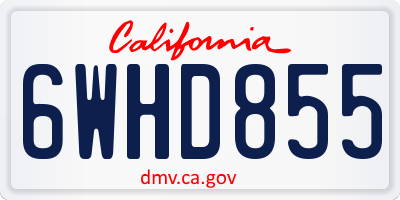 CA license plate 6WHD855