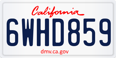 CA license plate 6WHD859