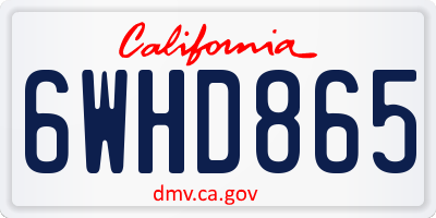 CA license plate 6WHD865