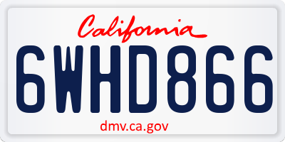 CA license plate 6WHD866