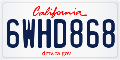 CA license plate 6WHD868
