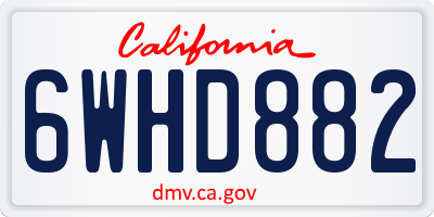 CA license plate 6WHD882