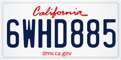CA license plate 6WHD885
