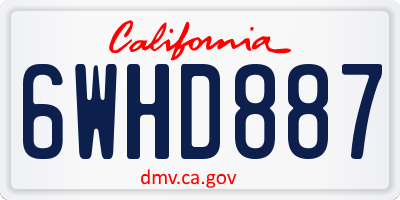 CA license plate 6WHD887