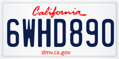 CA license plate 6WHD890