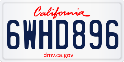 CA license plate 6WHD896