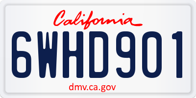CA license plate 6WHD901