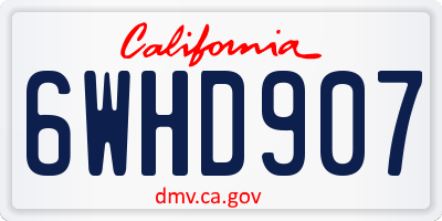 CA license plate 6WHD907