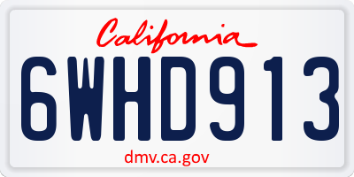 CA license plate 6WHD913