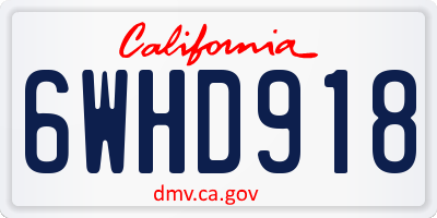 CA license plate 6WHD918