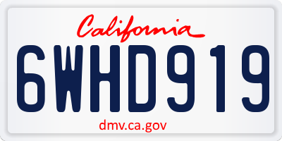 CA license plate 6WHD919