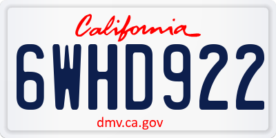 CA license plate 6WHD922