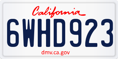 CA license plate 6WHD923