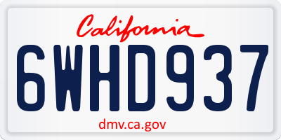 CA license plate 6WHD937