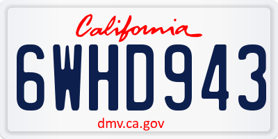 CA license plate 6WHD943