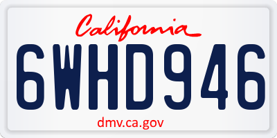 CA license plate 6WHD946