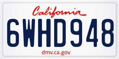 CA license plate 6WHD948