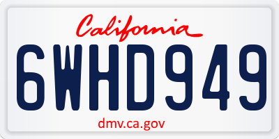 CA license plate 6WHD949