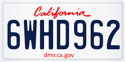CA license plate 6WHD962