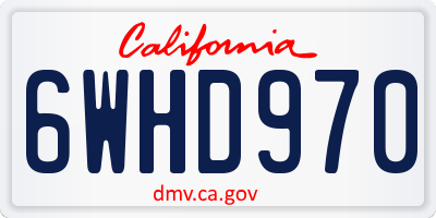 CA license plate 6WHD970