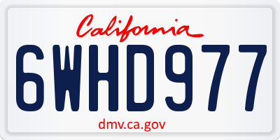 CA license plate 6WHD977