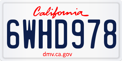 CA license plate 6WHD978