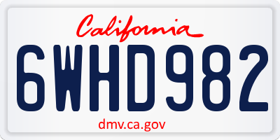 CA license plate 6WHD982