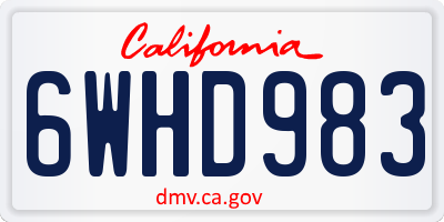 CA license plate 6WHD983
