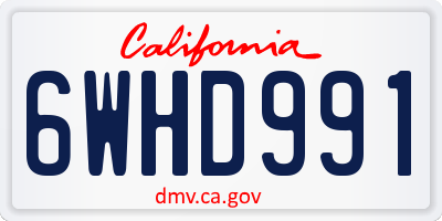 CA license plate 6WHD991