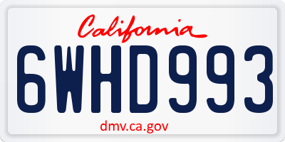 CA license plate 6WHD993