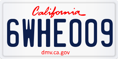 CA license plate 6WHE009
