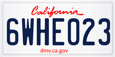 CA license plate 6WHE023
