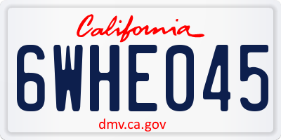CA license plate 6WHE045