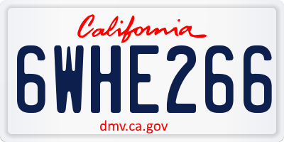 CA license plate 6WHE266